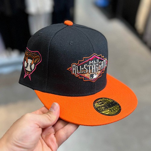 کلاه کپ فیت بک نیو ارا (NEW ERA MLB ASSTAR GAME) مشکی نارنجی سایز (3/8)7 (58.7 CM)